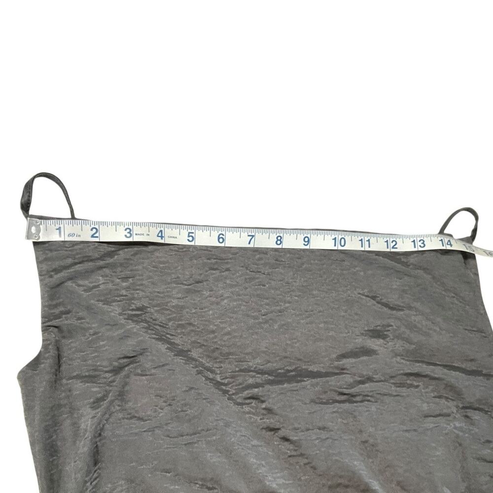 Y2K Evening Bar III Gray Cowl Neck Slip Dress Medium NWT Satin Minimalist Maxi - Picture 6 of 11
